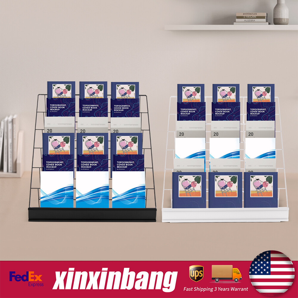 6 Tiers Wire Countertop Rack Comic Book Rack Book Display Stand For Books DVD CD