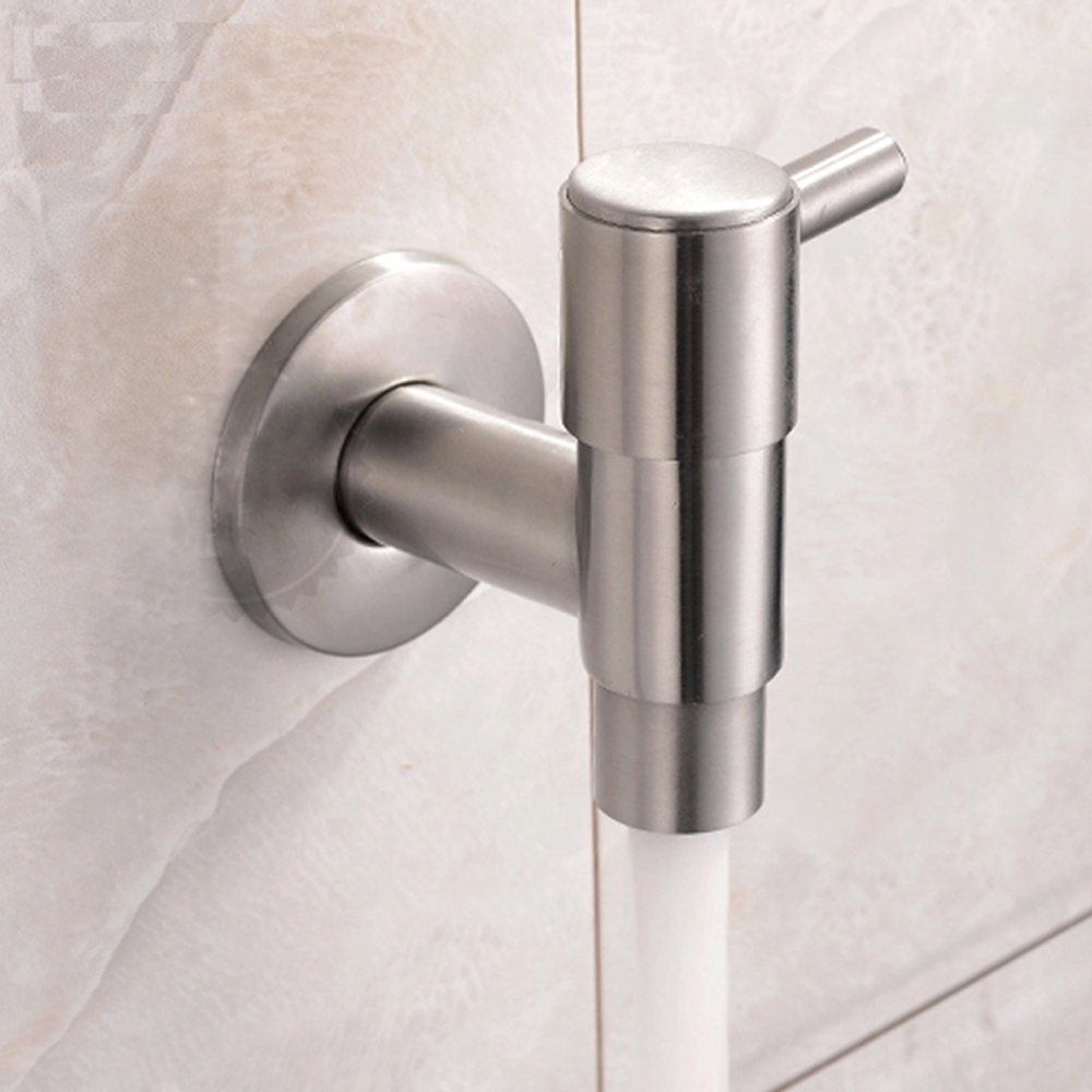 Stainless Steel Garden Faucet Water Tap 1/2" inlet Garage Bibcock Valve