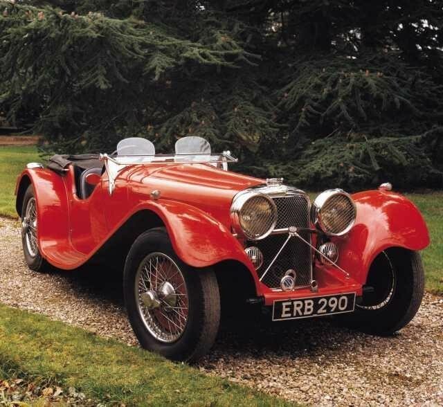 1936 Jaguar SS 100 Roadster Color Factory Press Photo 0013