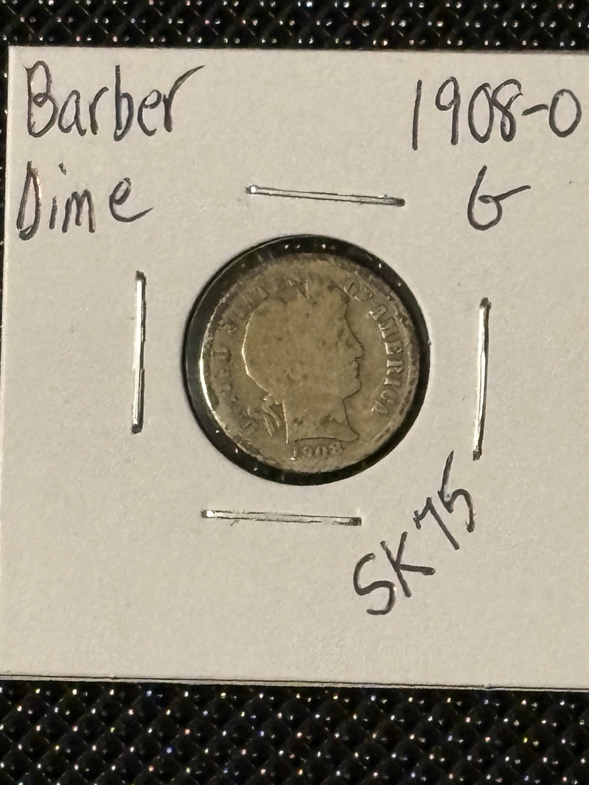 1908-O Barber Dime