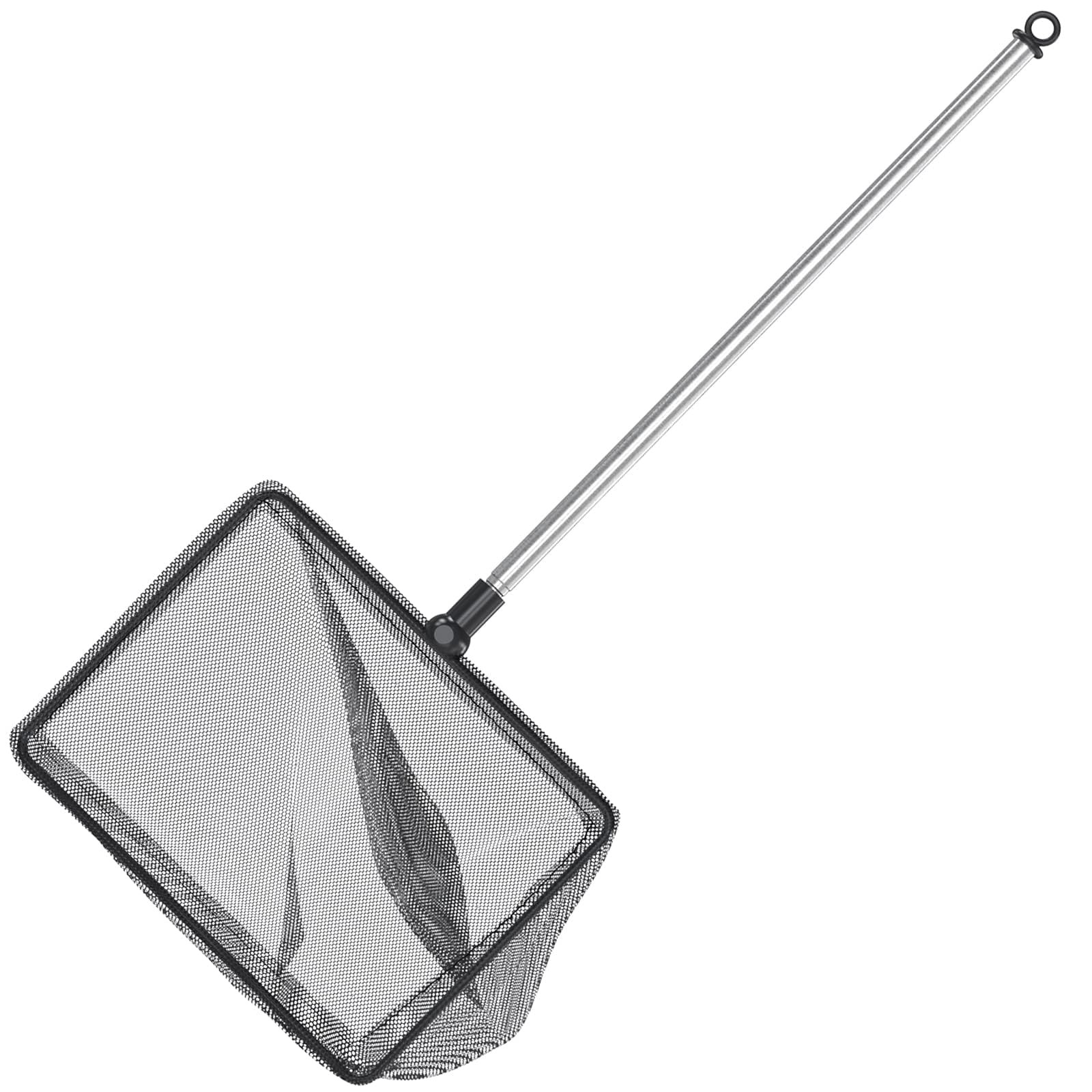Pawfly 6 Inch Aquarium Fish Net with Telescopic 6 (Pack of 1), black