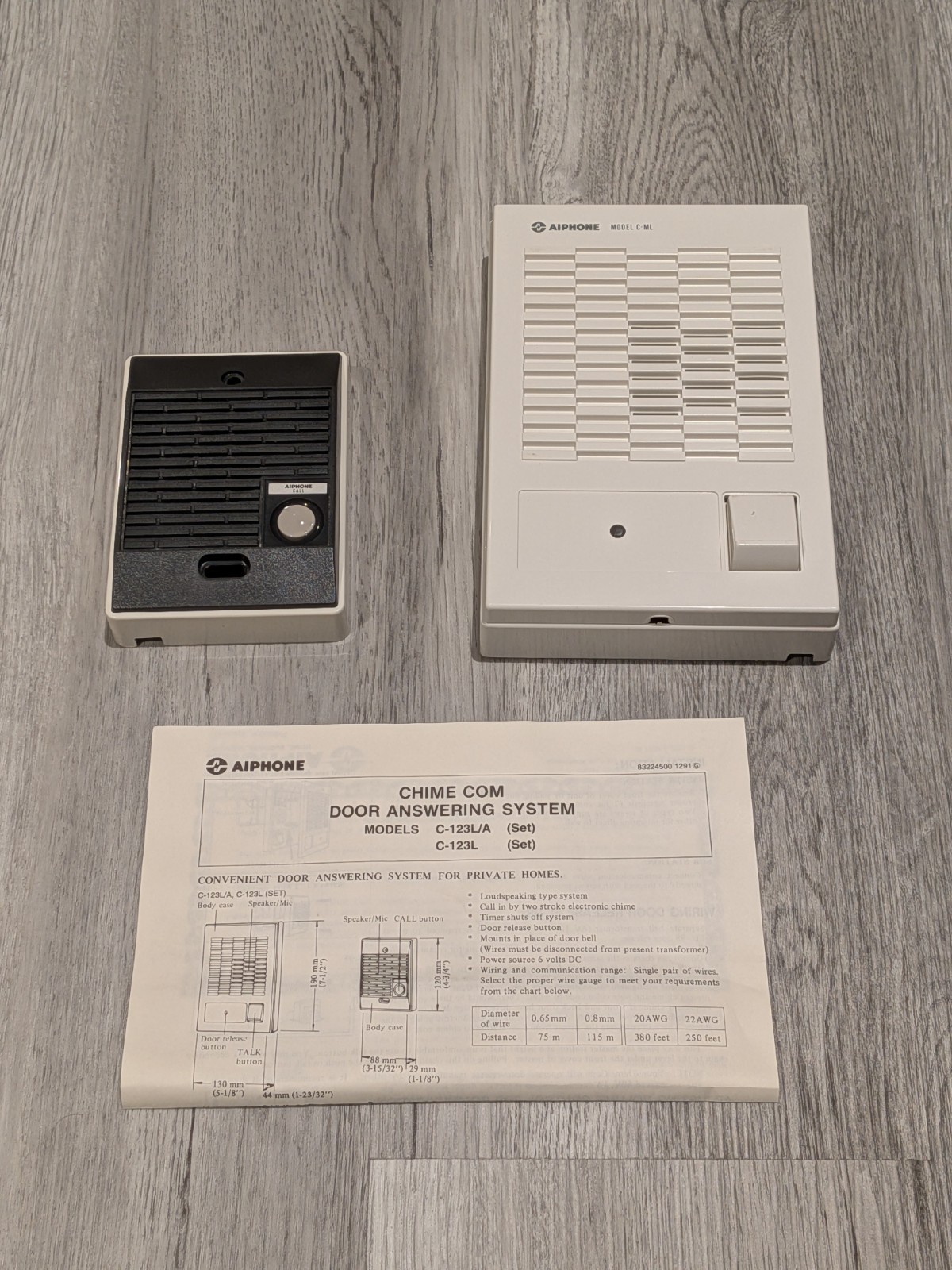 Aiphone C-123L/A Chimecom Set, 1 Door Station, 1 Master Station Intercom System