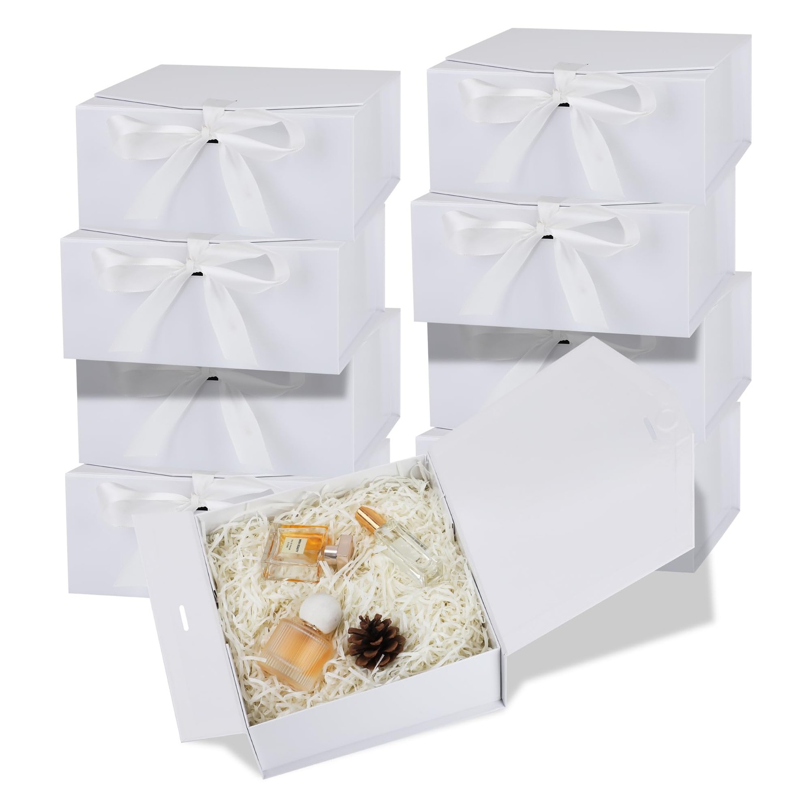 OEMVALATY 8-Pack Gift Boxes,12x8x4.5 Inch Magnetic Gift Boxes with Lids for Pres