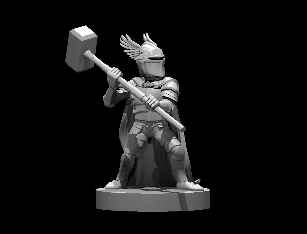 Gnome Male Paladin with Maul Adventurer Fighter 28mm Scale DND D&D Tabletop Mini