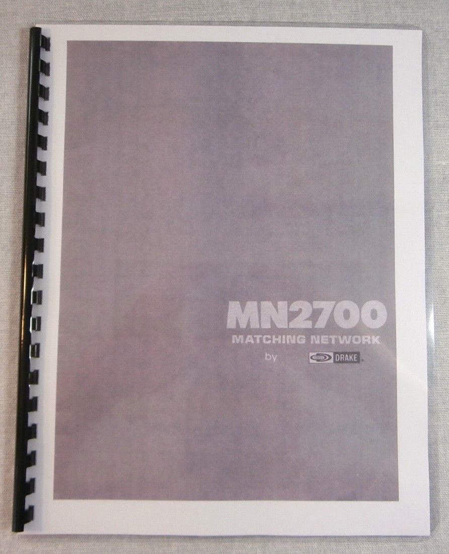Drake MN-2700 Instruction Manual - Premium Card Stock & Protective Covers!