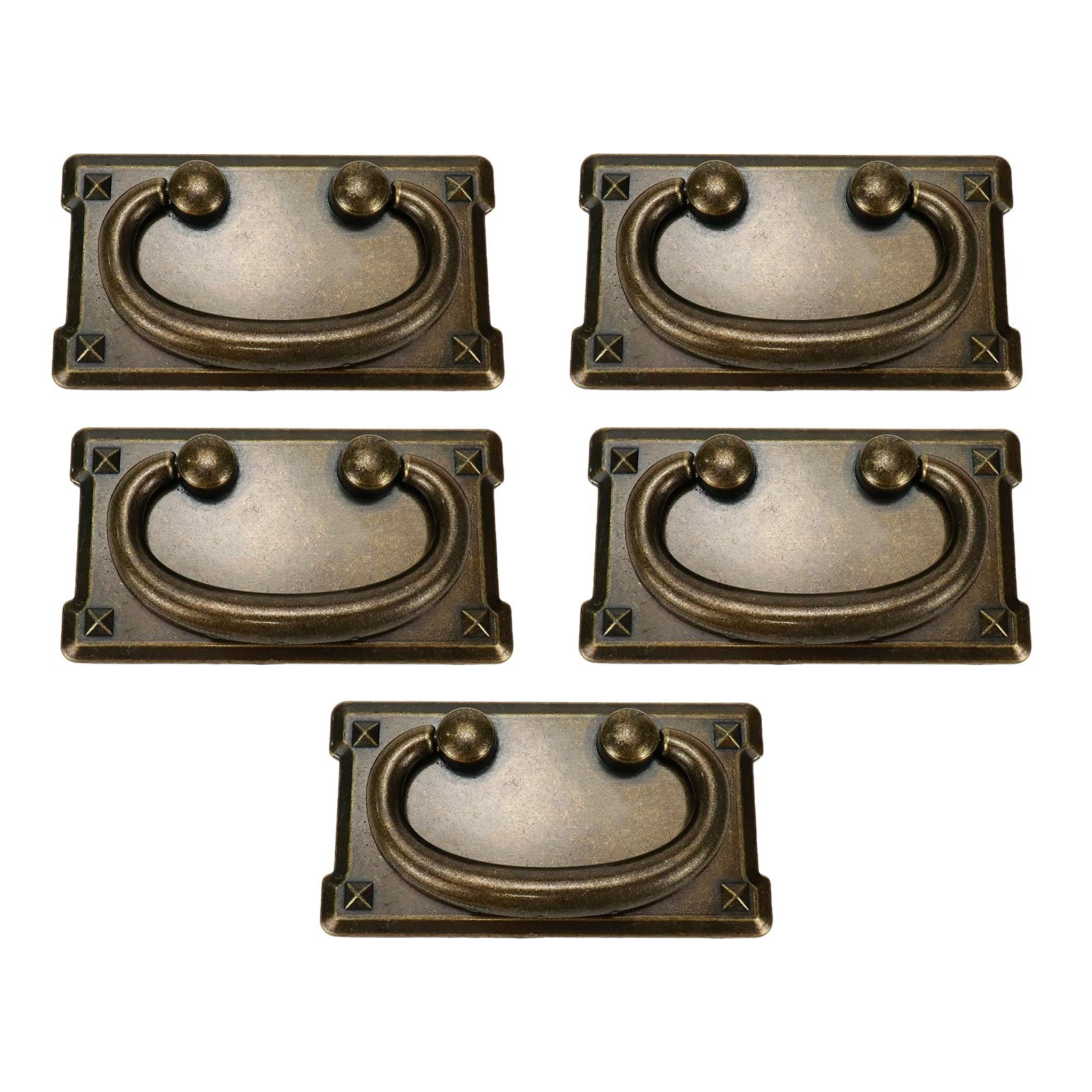 5pcs Horizontal Bail Pulls 3 Inch Cabinet Rectangular Drop Ring Boxes Pulls Z...