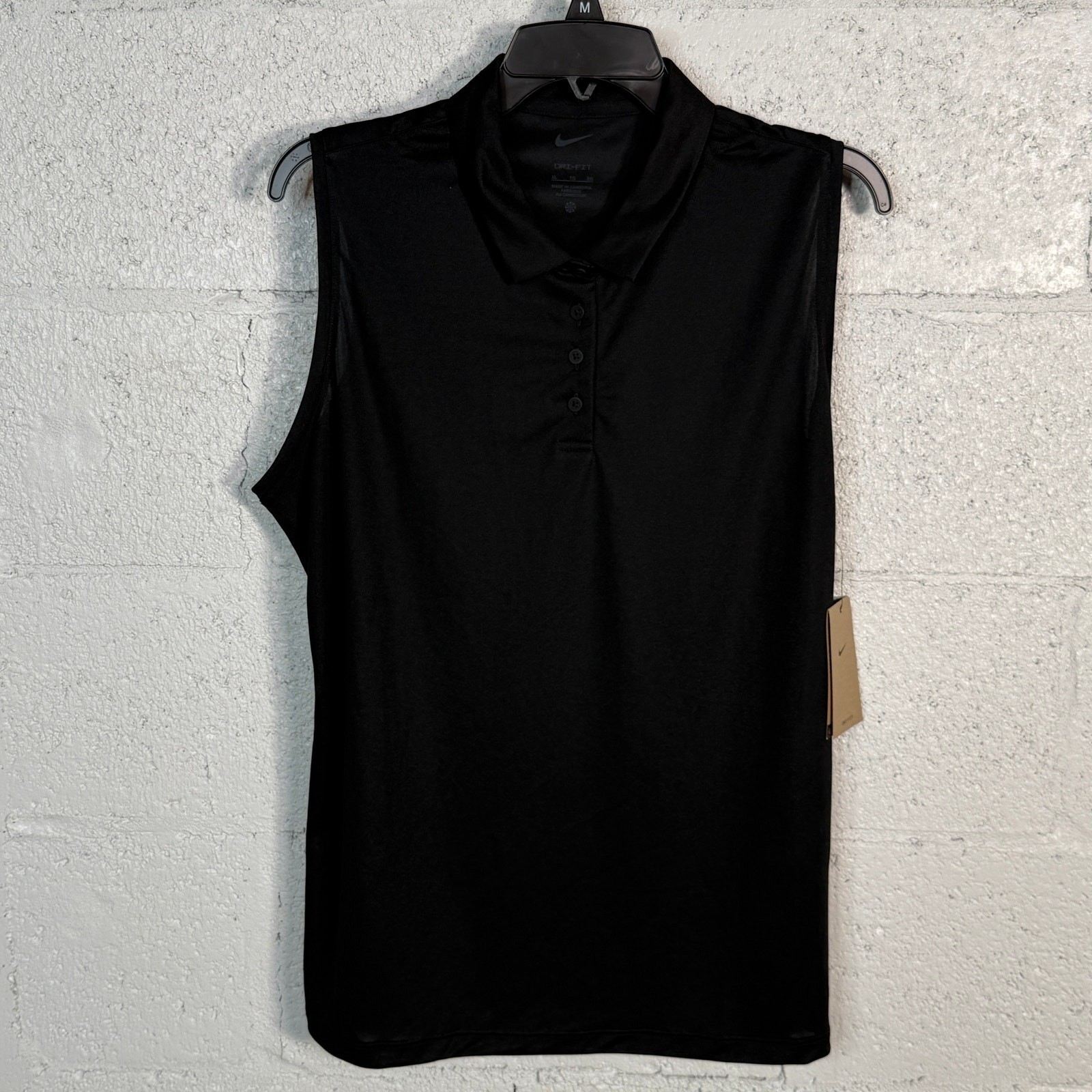 Nike Dri-FIT Victory Sleeveless Golf Polo, black/white XL