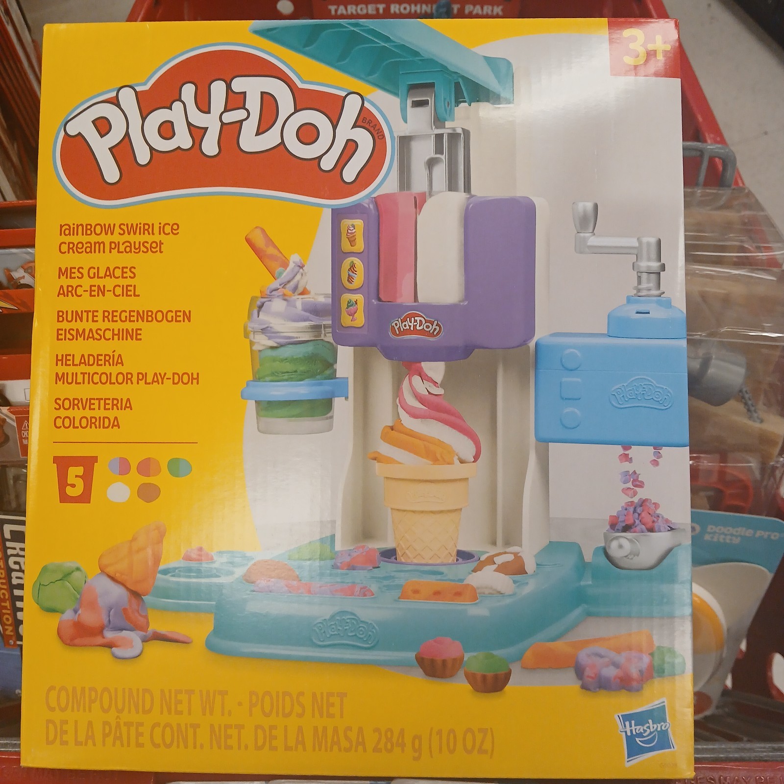 Play-Doh Rainbow Swirl Ice Cream Playset – Creative Pretend Dessert Toy (Read)
