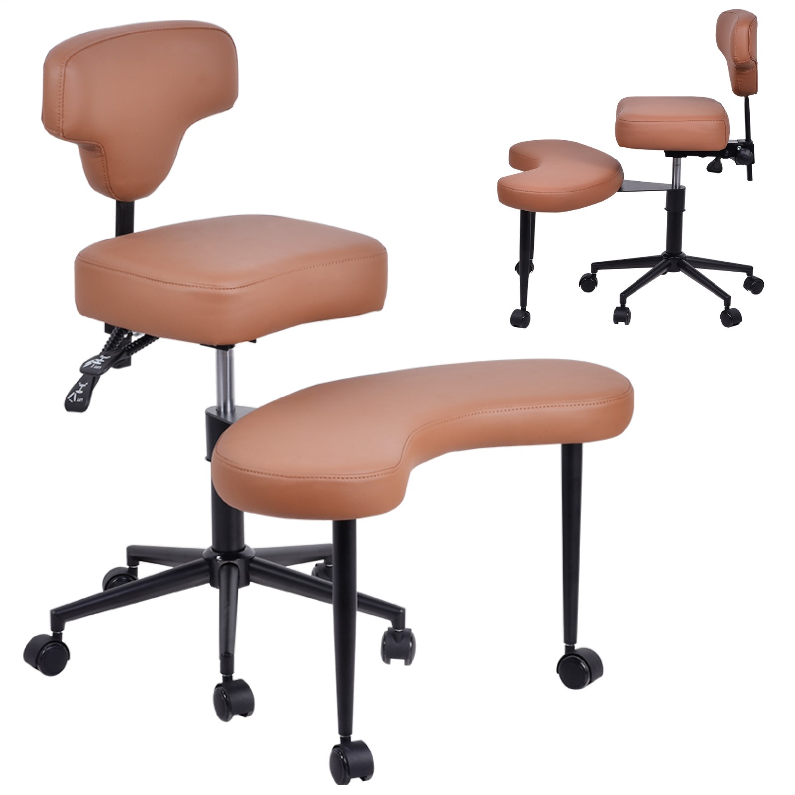 Ergonomic Cross Legged Chair, 360° Swivel Meditation Chair Height Adjustable Sea