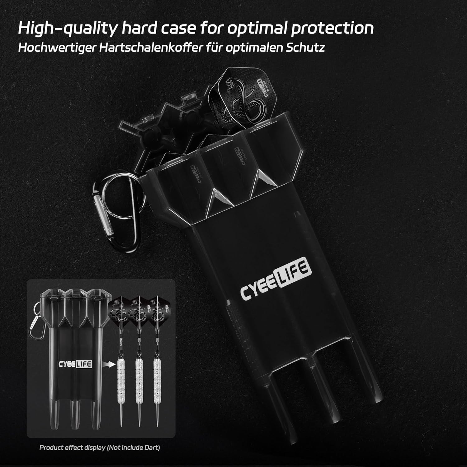 Portable Adjustable Dart Carrying Case - Secure Storage for 3 Assembled Darts