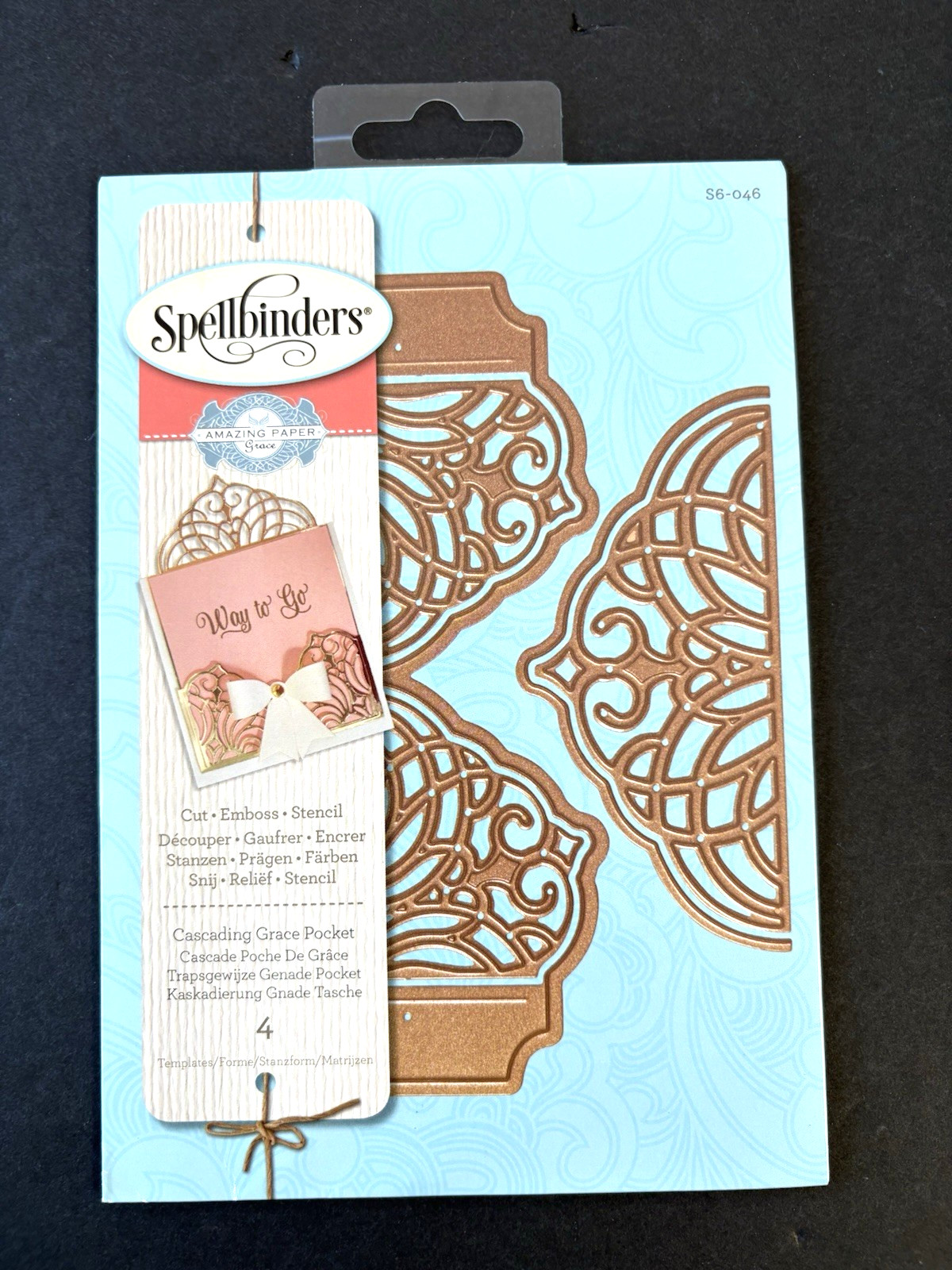 Spellbinders Cascading Grace Pocket Set of 4 Metal Cutting Dies S6-046