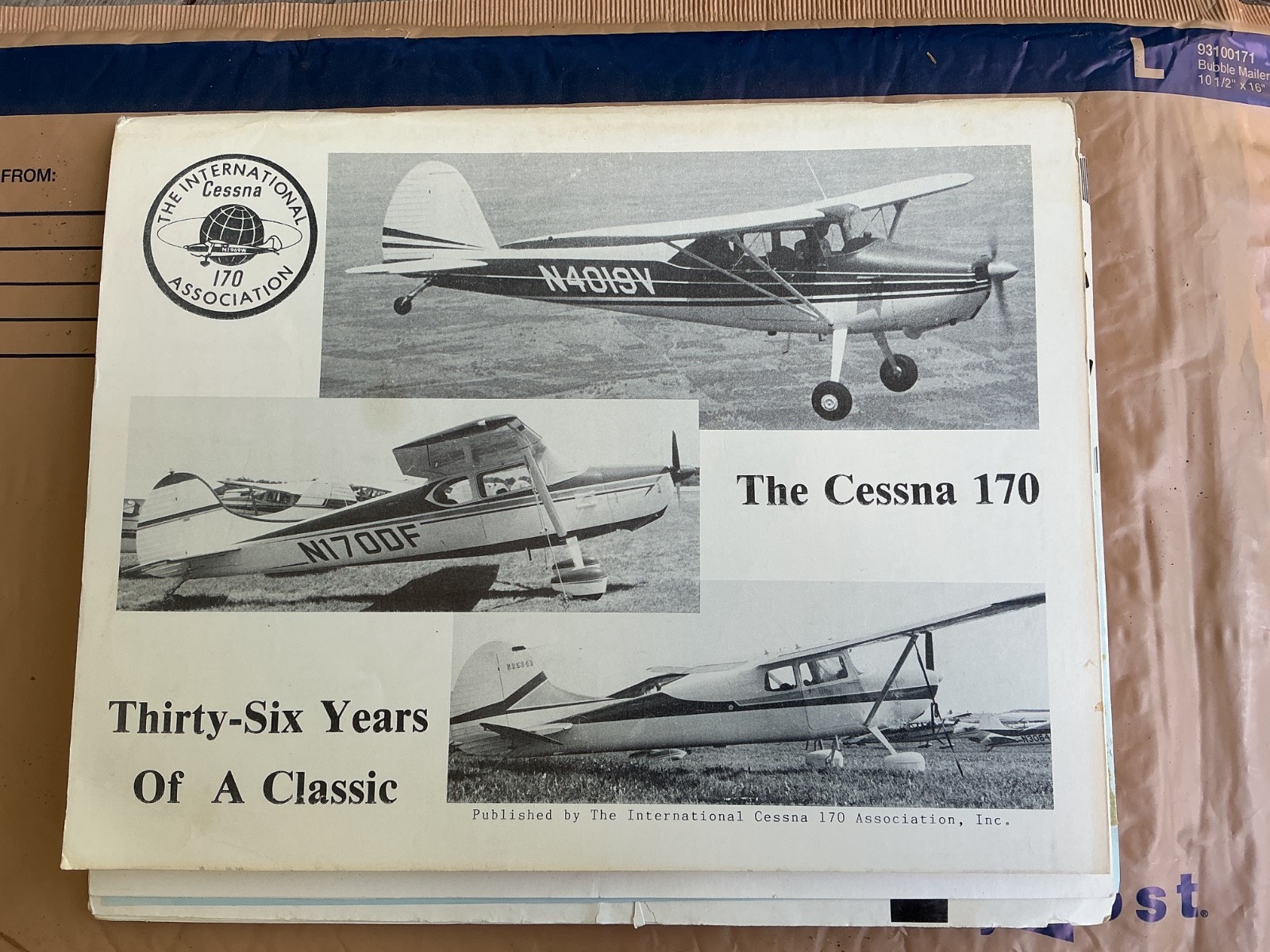 Cessna 170 book published by international Cessna 170 association in 1984.