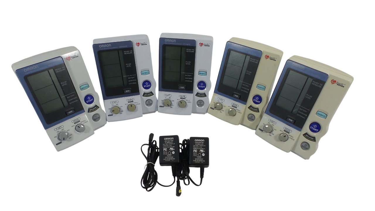 Lot of 5 Omron HEM-907XL Blood Pressure Monitor - Free Shipping
