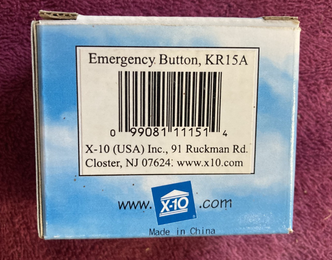 X10 Wireless Security Big Red Panic Button Model KR15A-C New in box