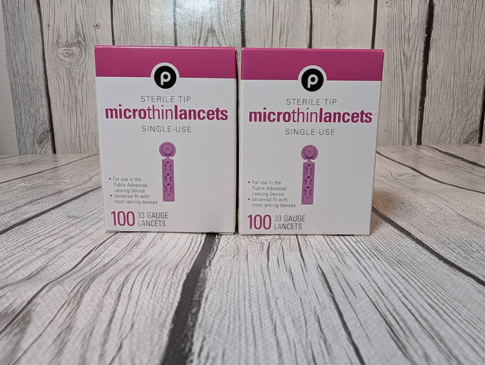 200 Publix MICRO THIN 33 GAUGE LANCETS (2 Boxes of 100) Expires 12/19/2028