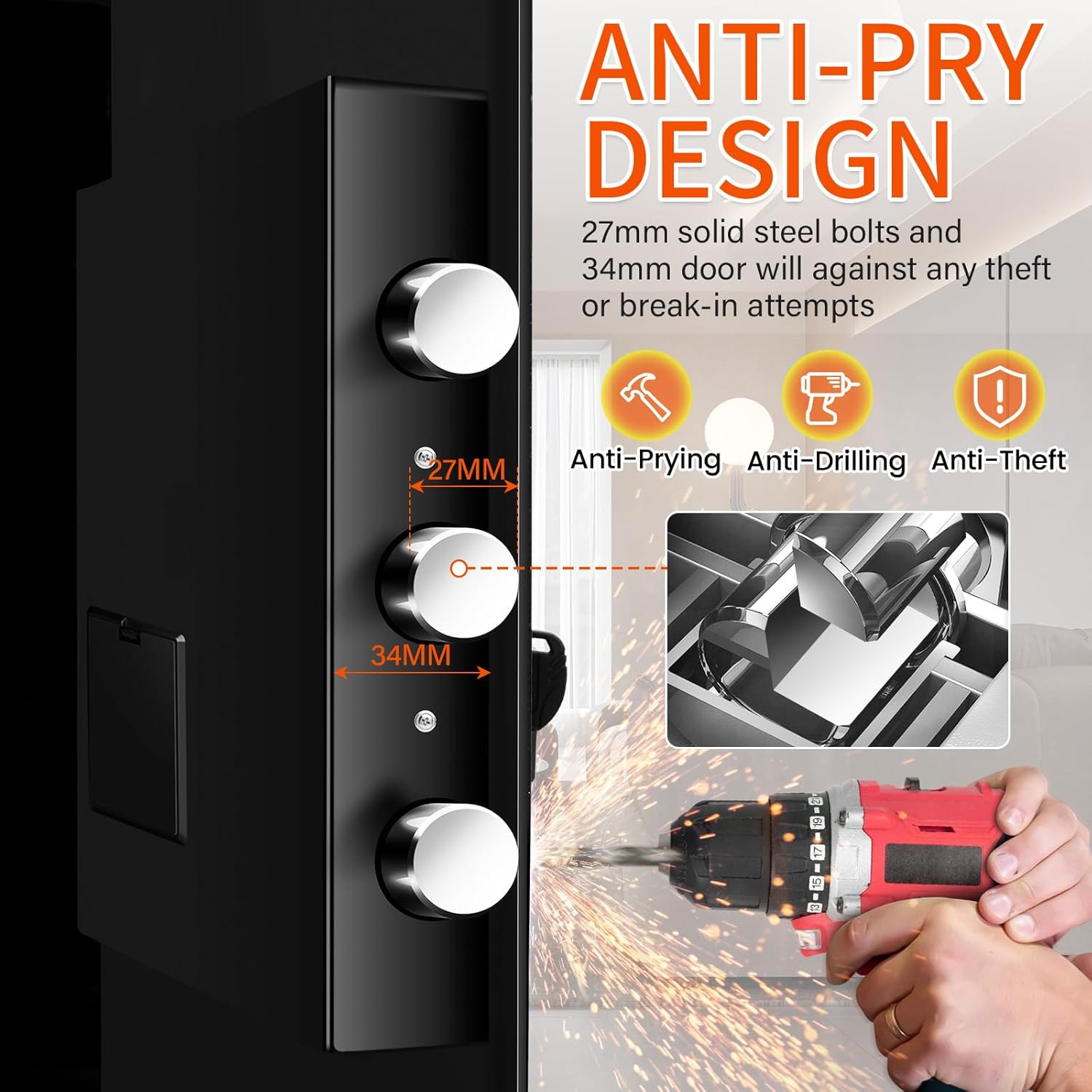5.8 Cuft Large Depository Drop Safe with Digital Keypad & Drawer
