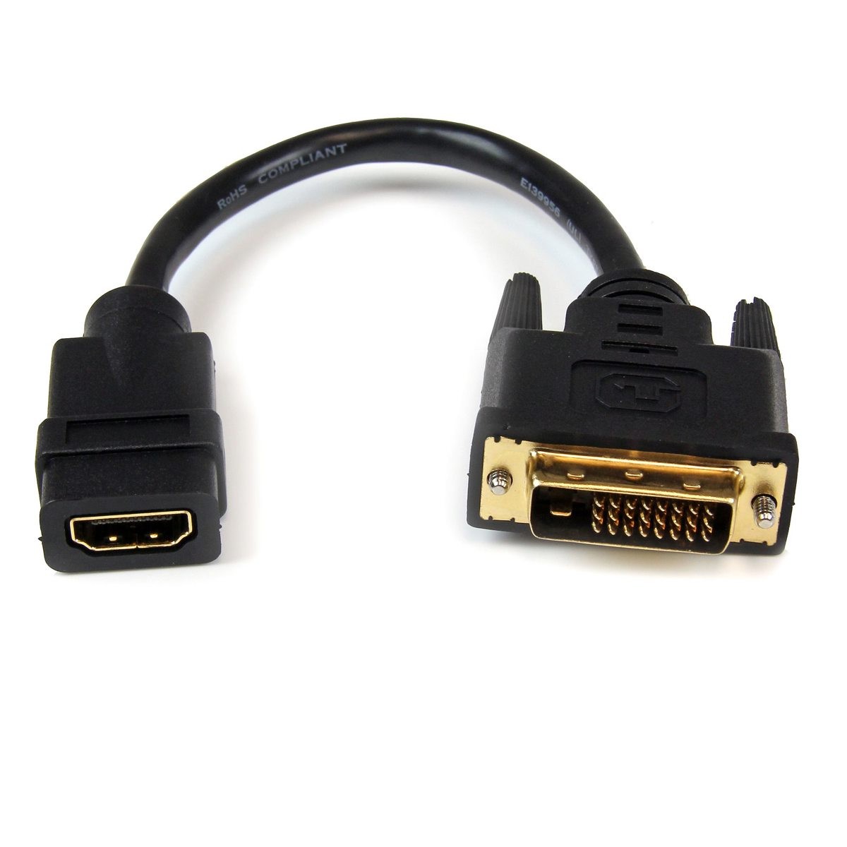 StarTech 8" HDMI Female to DVI-D Male Cable Adapter, 28 AWG
