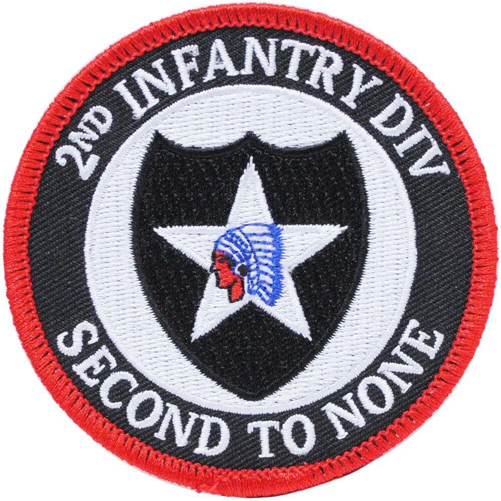 ARMY 2ND INF.DIV. Embroidered Shoulder Patch (3-1/16") (0597)