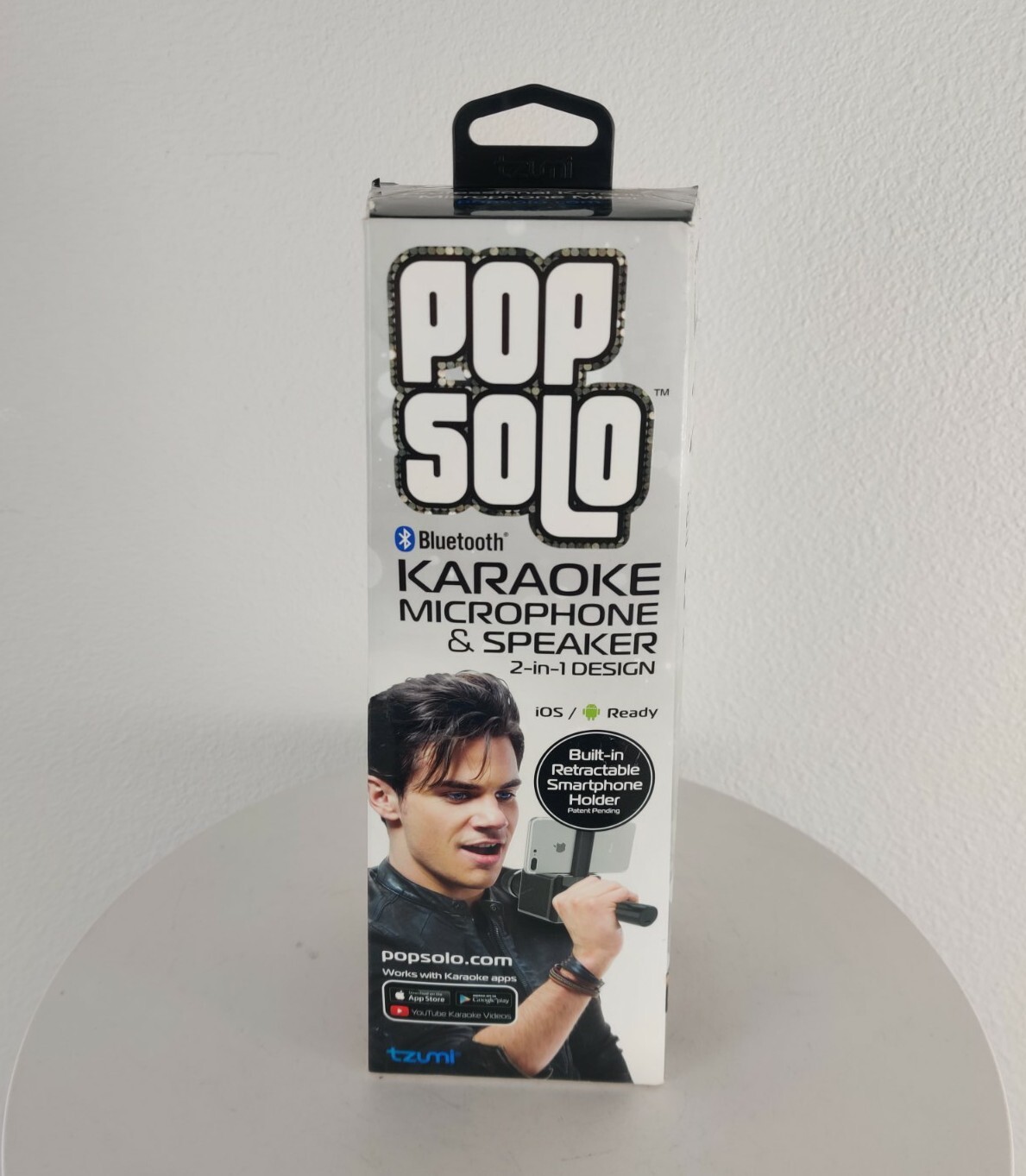 Tzumi Pop Solo Bluetooth Karaoke 2 in 1 Microphone & Speaker Black
