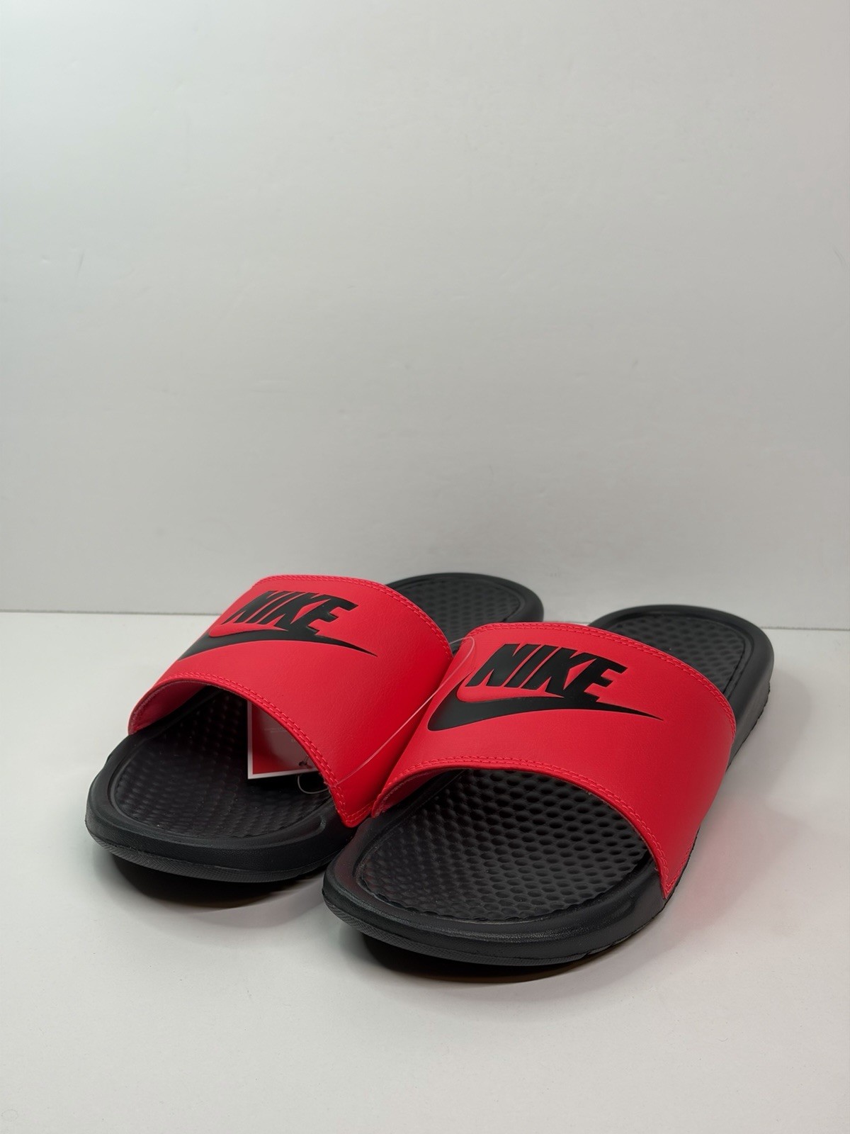 Nike Benassi JDI Slip On Slide Red Orbit Black 343880-605 Men's Size 9 - 15 New