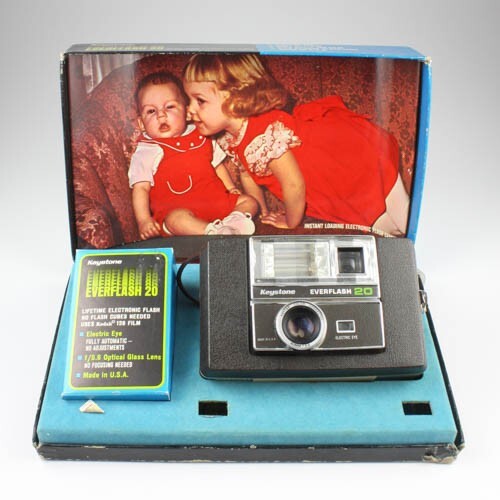 Keystone Everflash 20 - Vintage Camera + Original Box - Parts/Repair/Display