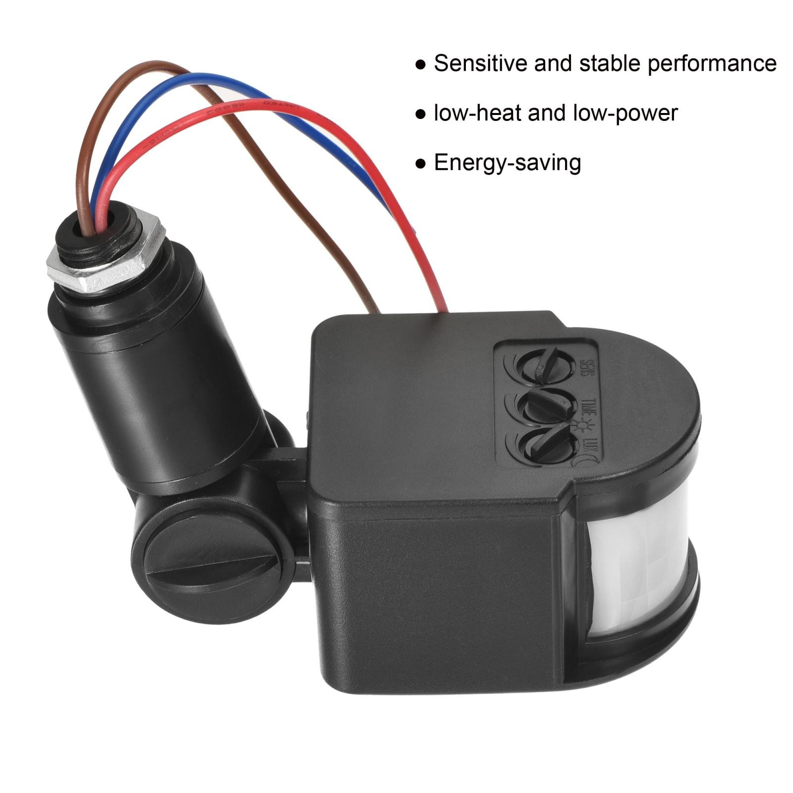 Motion Sensor 12V Infrared PIR Detector Switch Wall Mount Black