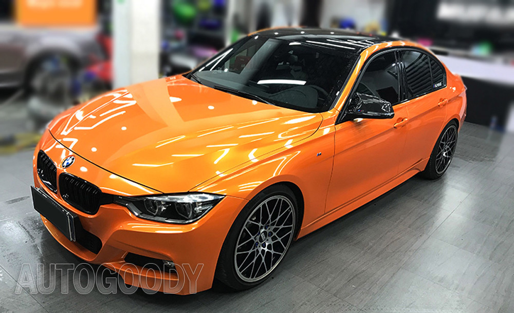 48" x 60" Super Gloss Orange Vinyl Film Wrap Sticker Air Bubble Free 4ft x 5ft