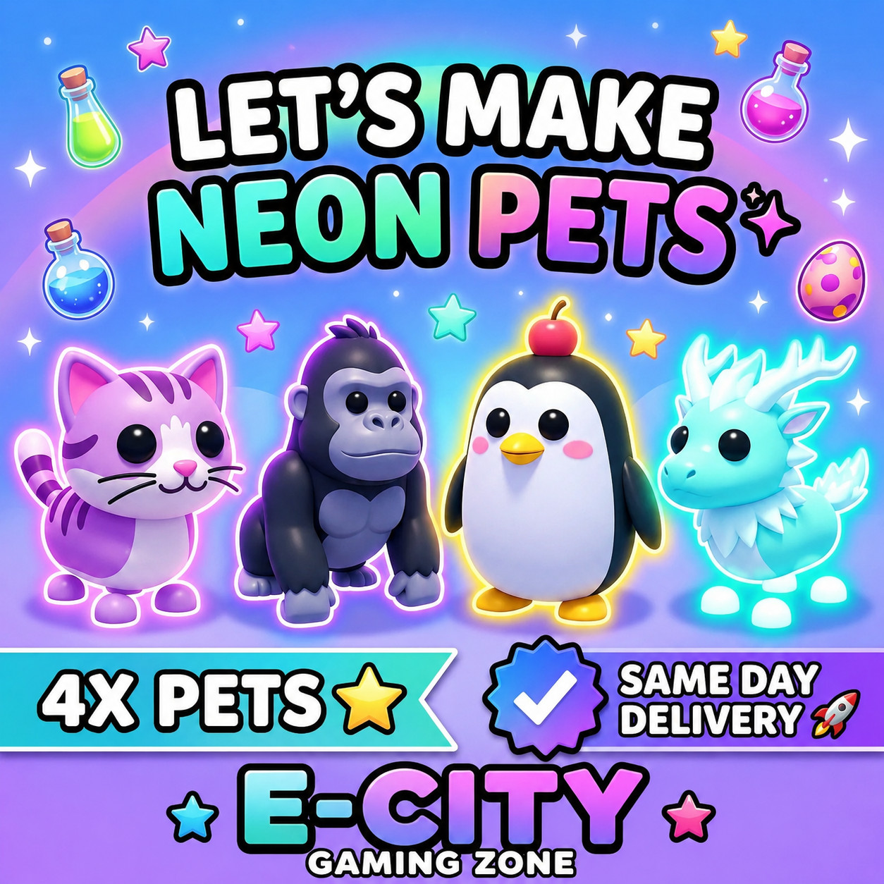 🦄adopt Today🦄Solaris - Aestus- Stygian Owl -Tealwood-🦄 4X- Make Neon