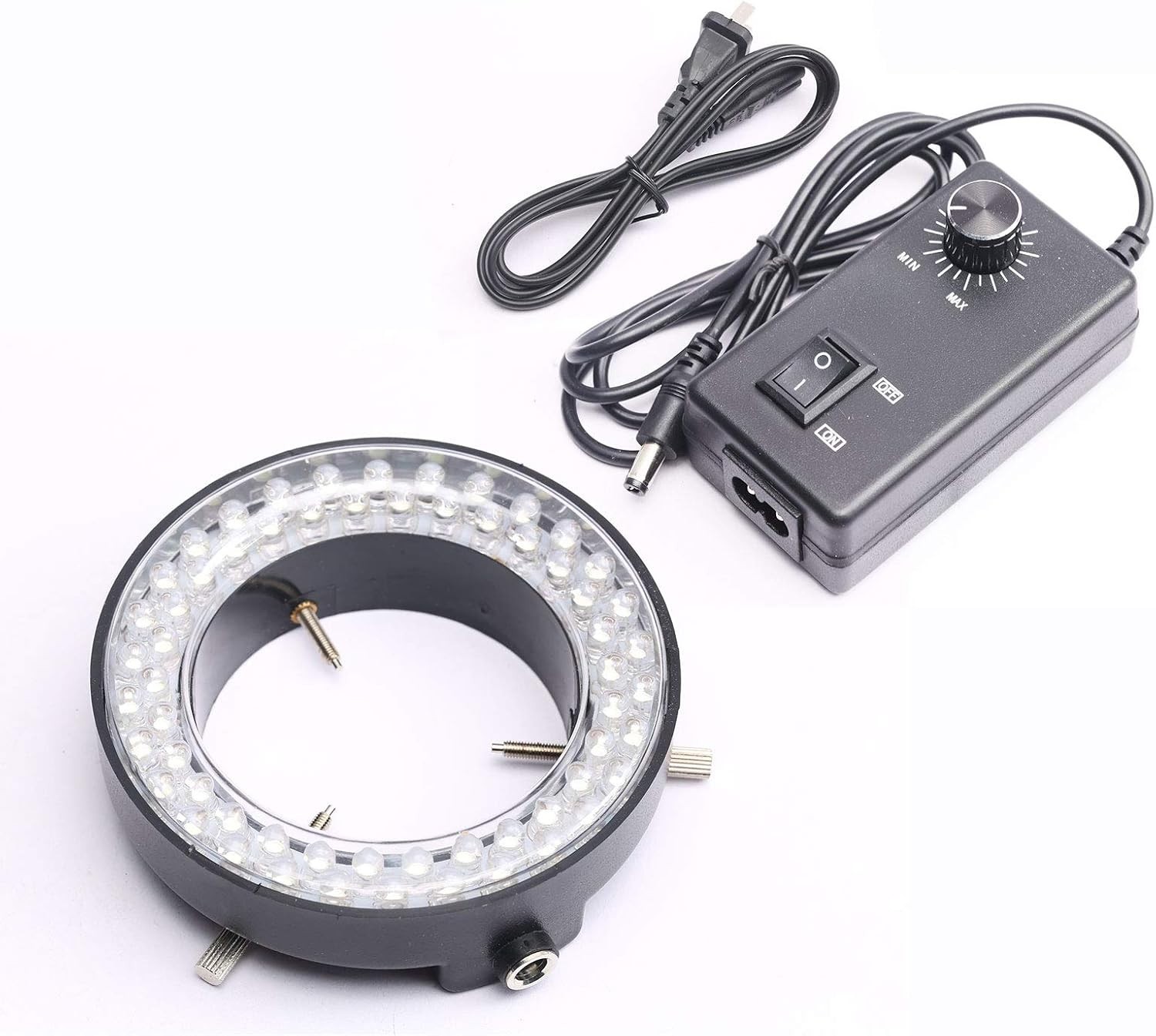 60-LED Adjustable Ring Light Illuminator Lamp for Stereo Zoom Microscope