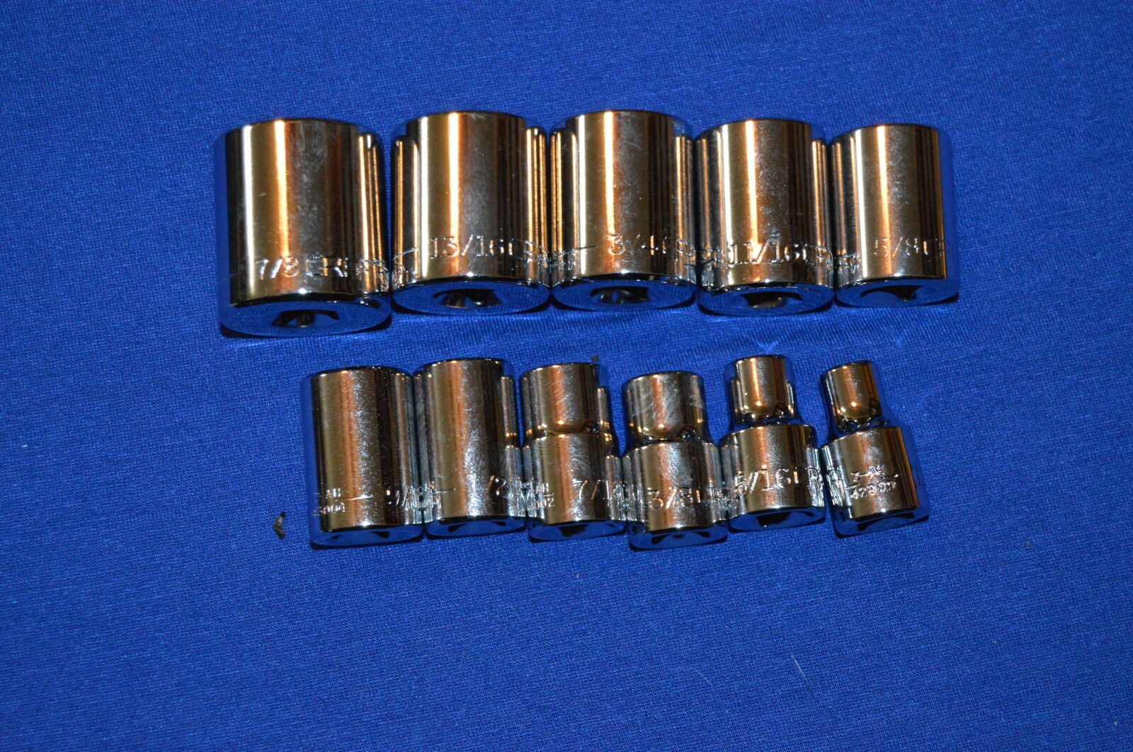 New Craftsman Full Polish 11 PC 3/8 Drive SAE 6 PT 1/4"-7/8" Sockets TS 110