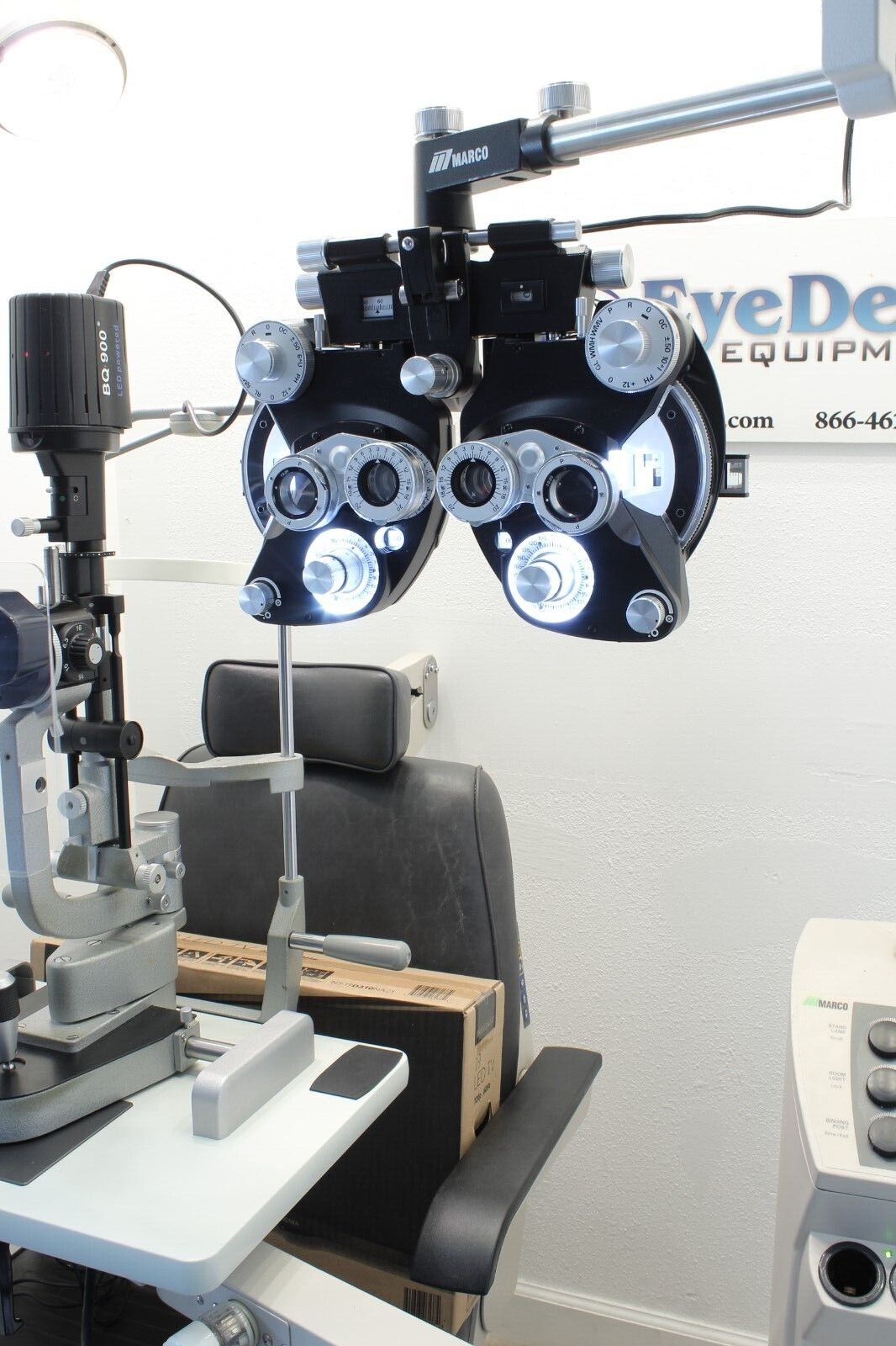Marco Lane Package (Chair, Stand, Lighted Phoropter, LEDSlit lamp, Acuity Chart