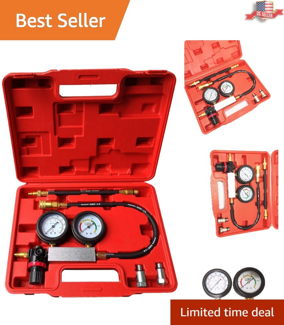 Engine Compression Tester Gauges Set - Tu-21 Leak Down and Diagnostics Tool