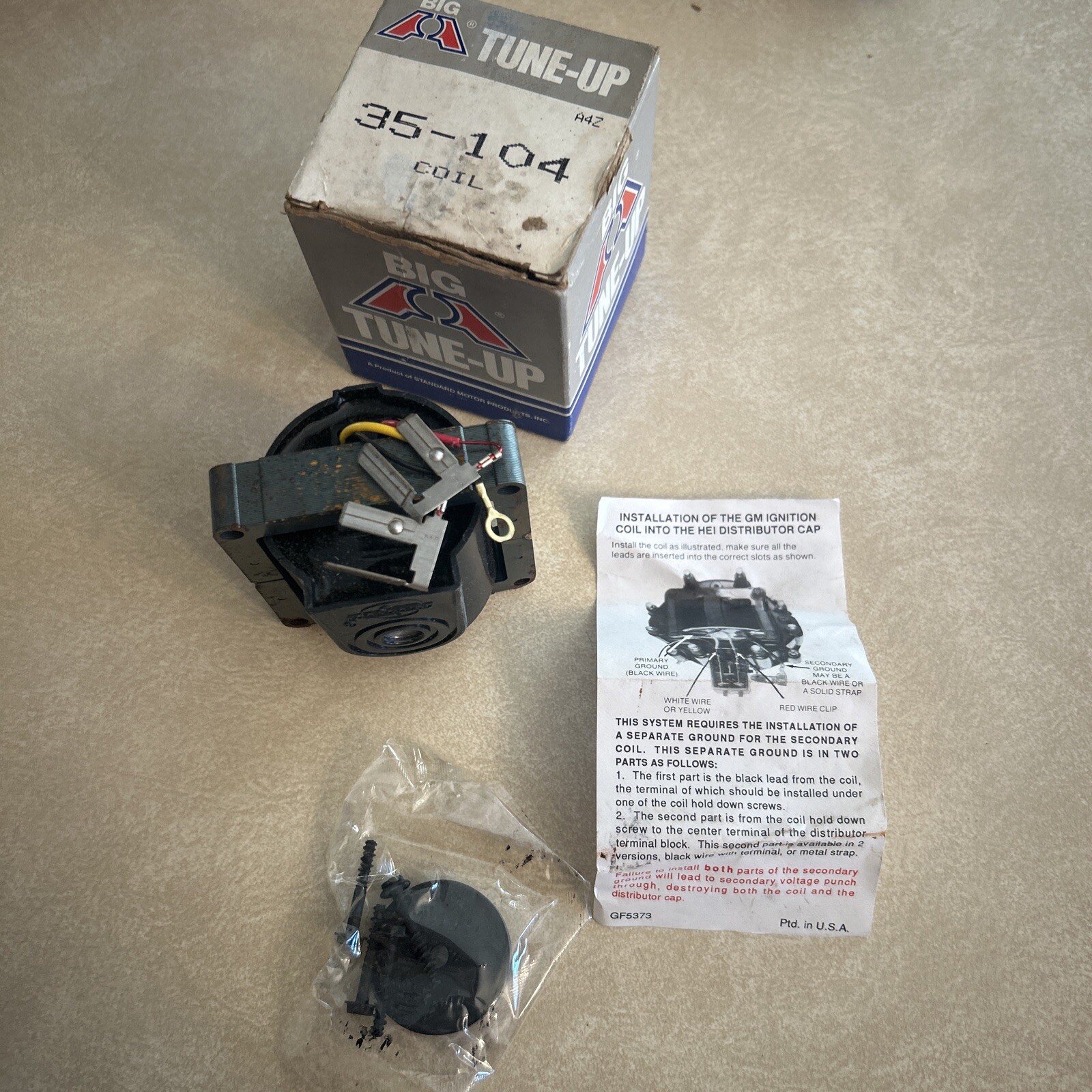 1984 NOS Big A IGNITION 35-104 Distributor Cap Ignition Coil w/ Instructions