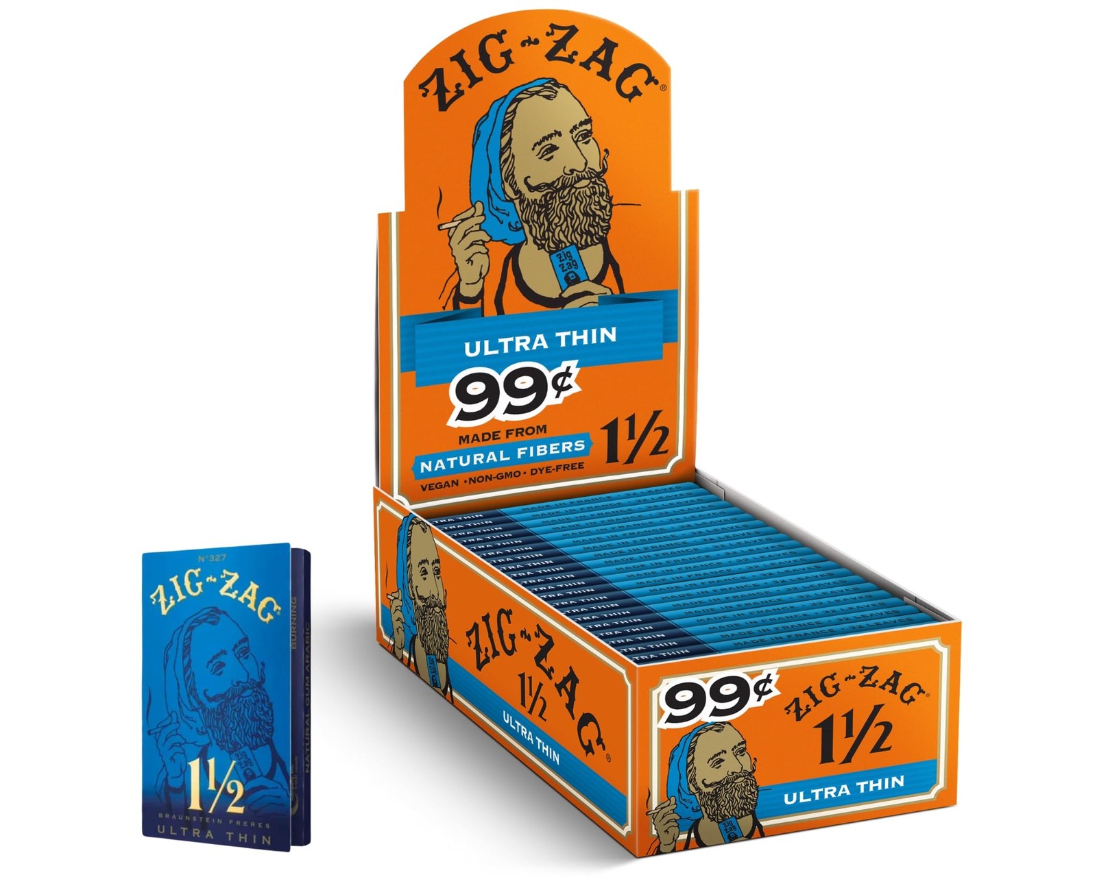 ZIG-ZAG Rolling Papers Ultra Thin Blue  1 1/2 Size (24-Pack) Pre-Priced $0.99