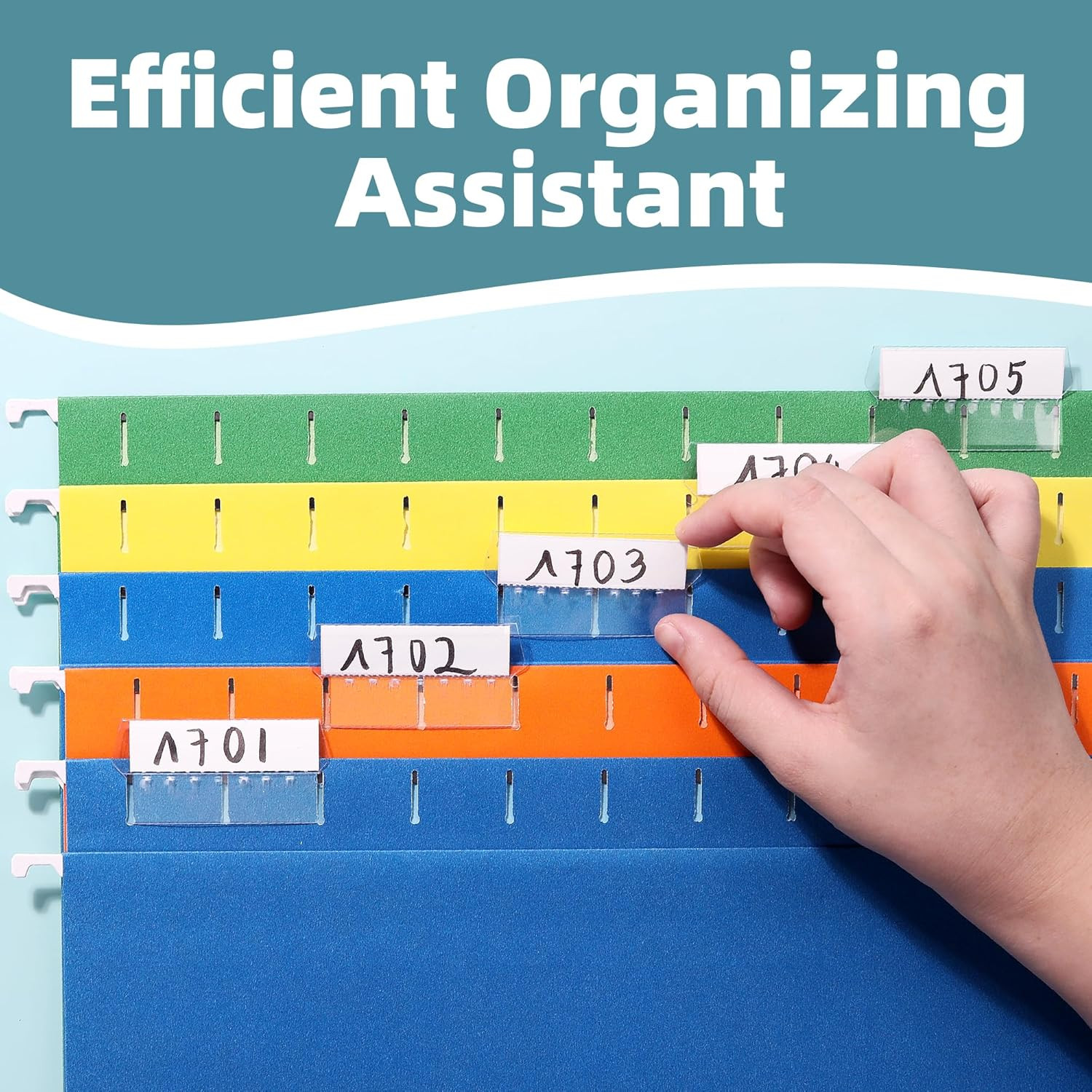 File Folder Tabs, 50 Sets Hanging File Folder Labels Tabs and Inserts for Hangi