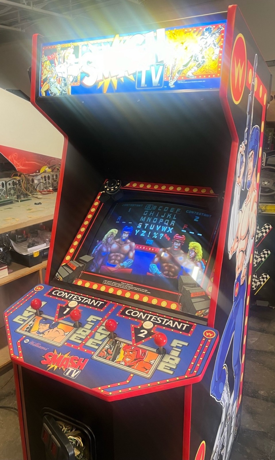 SMASH TV ARCADE MACHINE by WILLIAMS 1990 (Excellent Condition) *RARE*