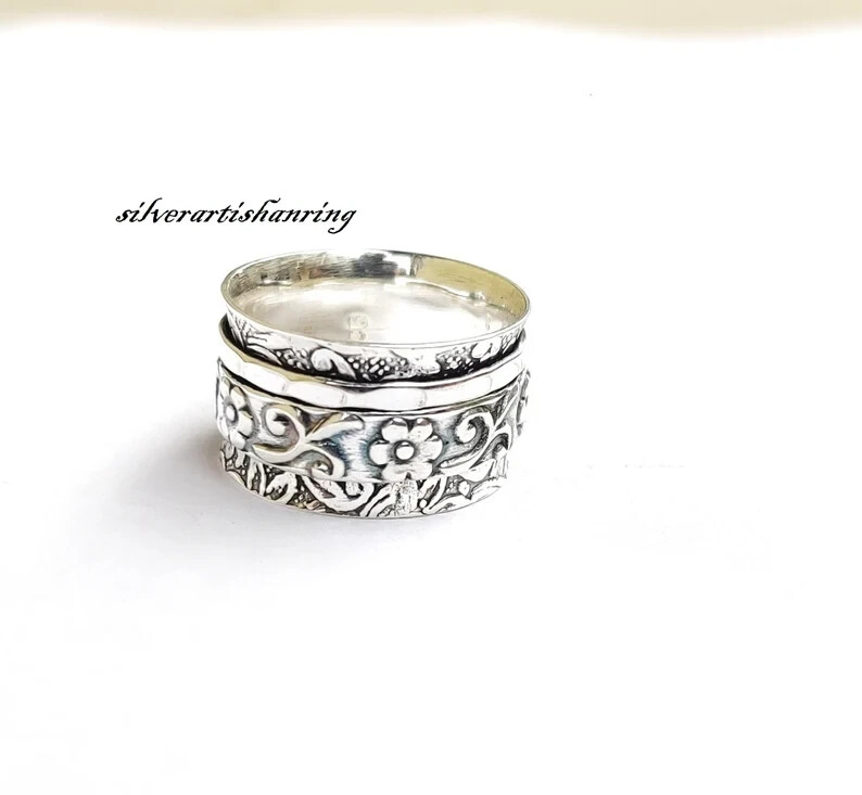 Meditation Ring, Statement Ring Anxiety Ring, Fidget Ring, Boho Ring, All size