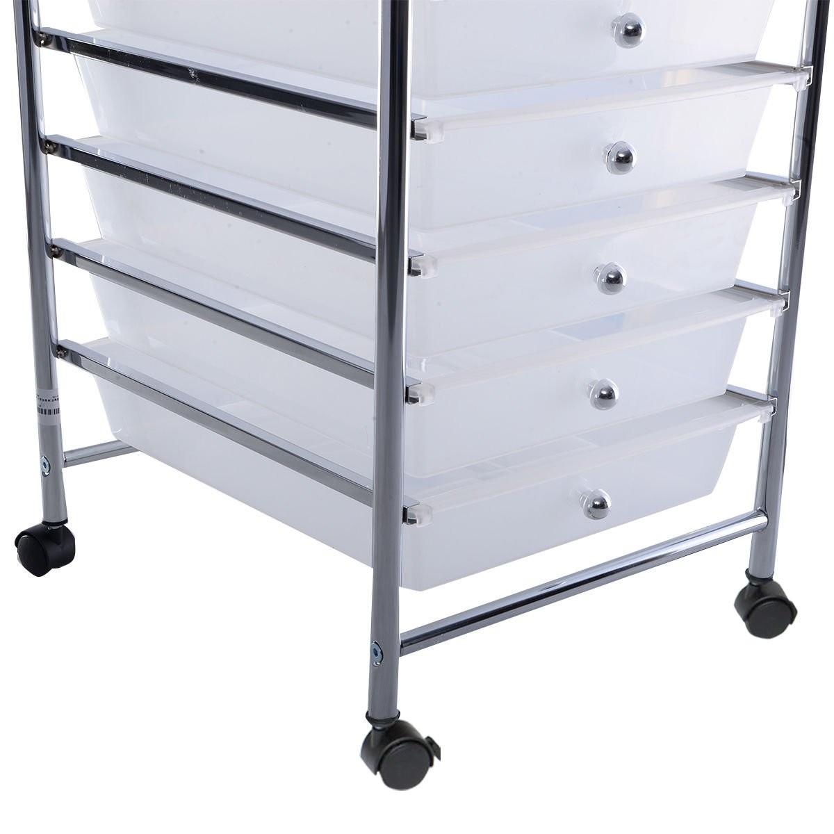 Giantex 10-Drawer Rolling Storage Cart Organizer Office School Clear