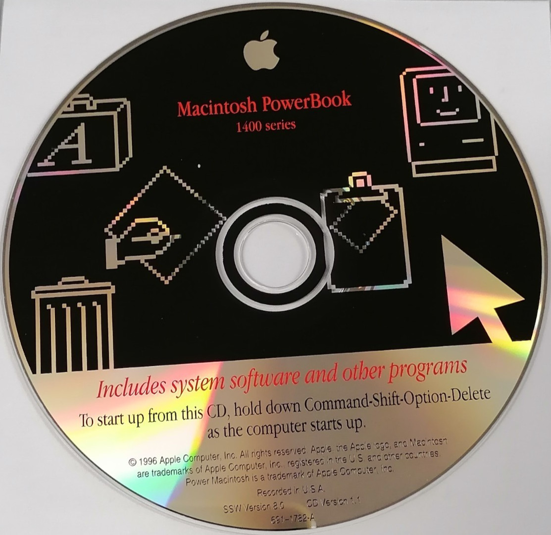 Apple Macintosh PowerBook 1400 Series System software CD PN:691-1782-A
