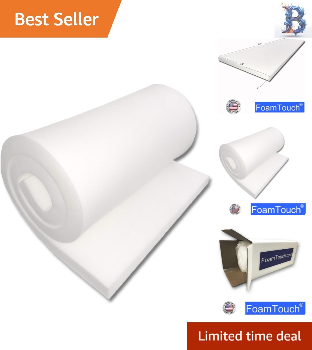 High Density Upholstery Foam 2" x 24" x 72" - Ultimate Comfort & Durability