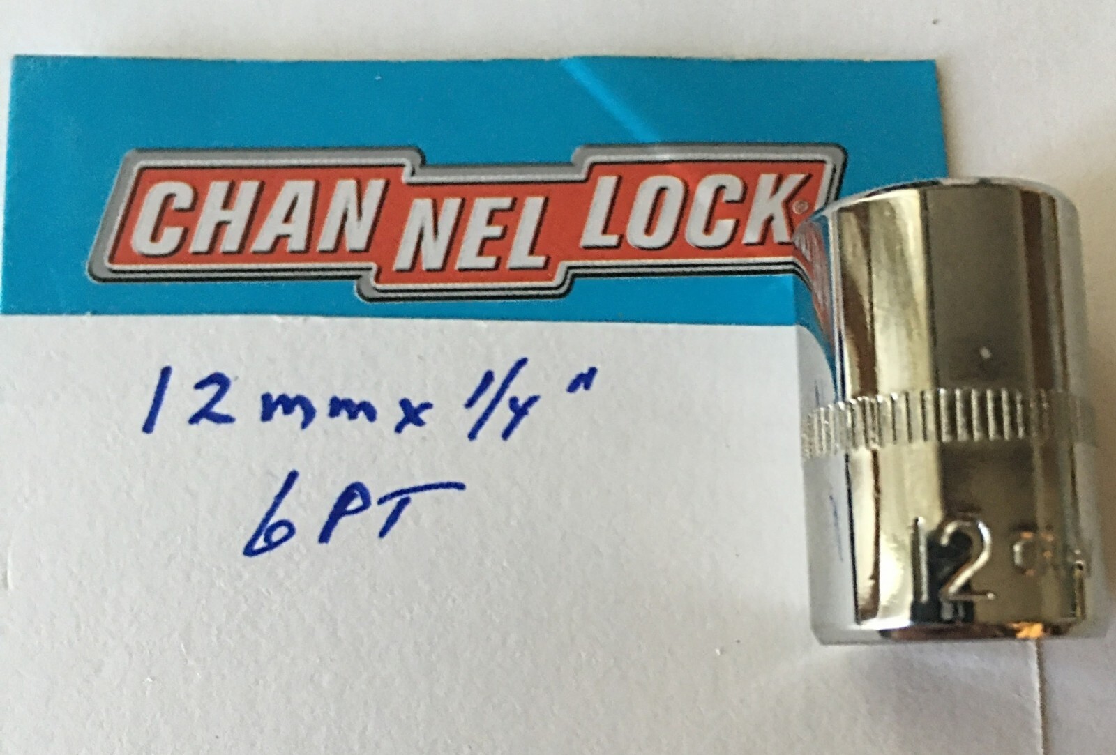 CHANNELLOCK  12 mm  x 1/4" DR  METRIC  SOCKET  6 Point Free USA  Shipping