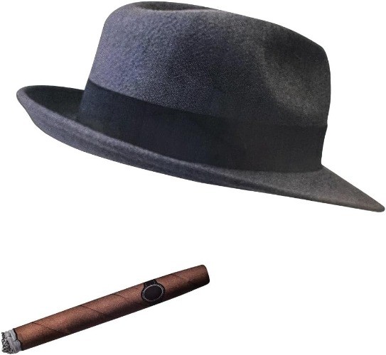 Fedora Hat and Cigar Window Decal, The Driving Crooner Waterproof Sti Color: A