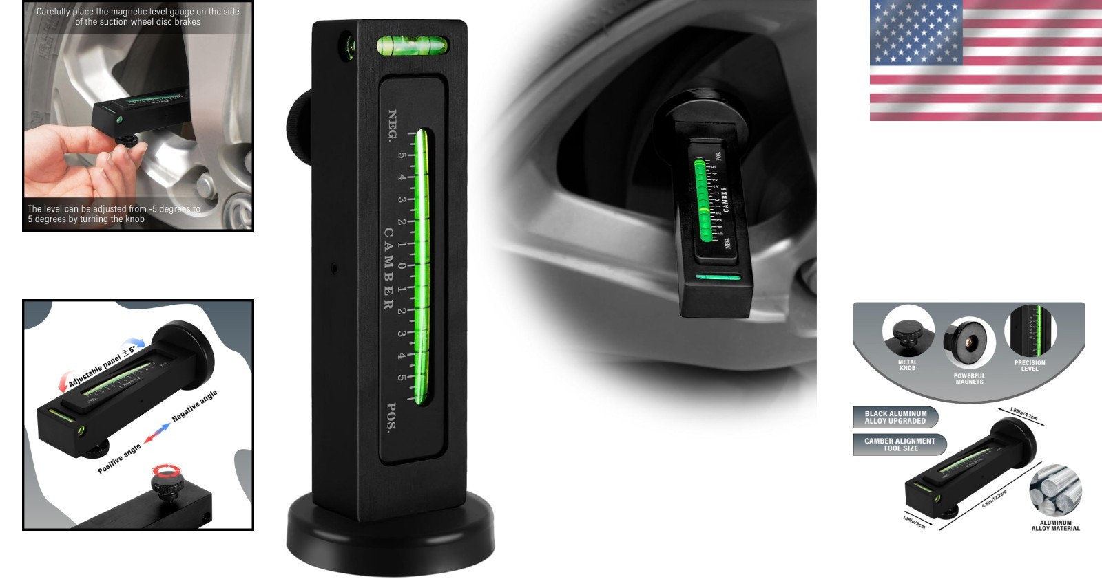 Compact Magnetic Camber Alignment Tool - Essential for Automotive Precision