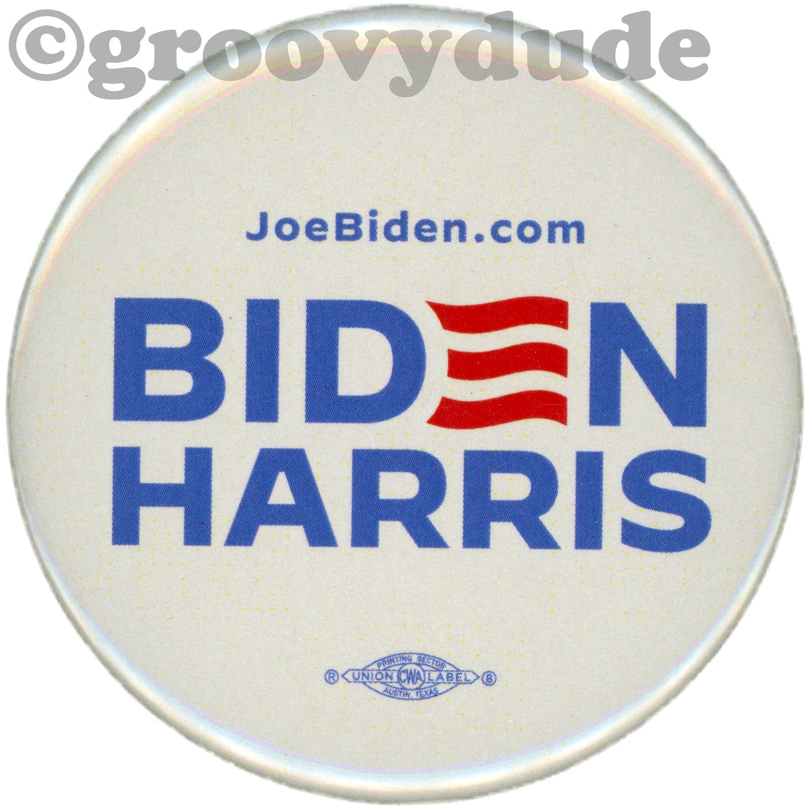 Joe Biden Kamala Harris 2024 Campaign President White Logo 2-1/4" Pinback Button
