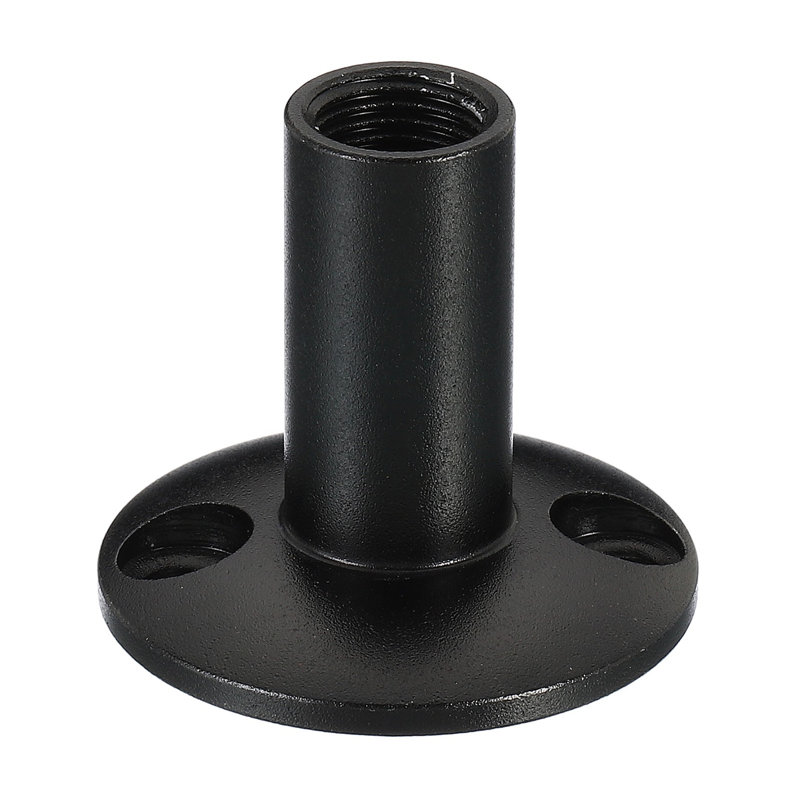 M10 Female Thread Nut Microphone Flange Mount Screw Round Base Black