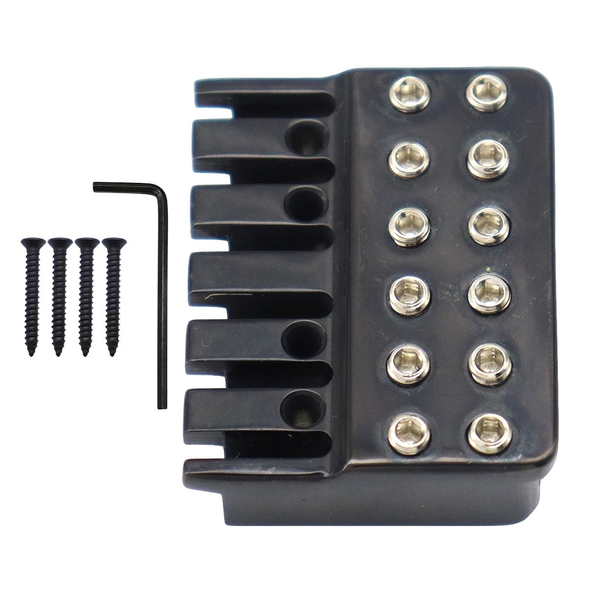 Brass 6 String Guitar Bridge String Locks Headless Guitar String Locking Black