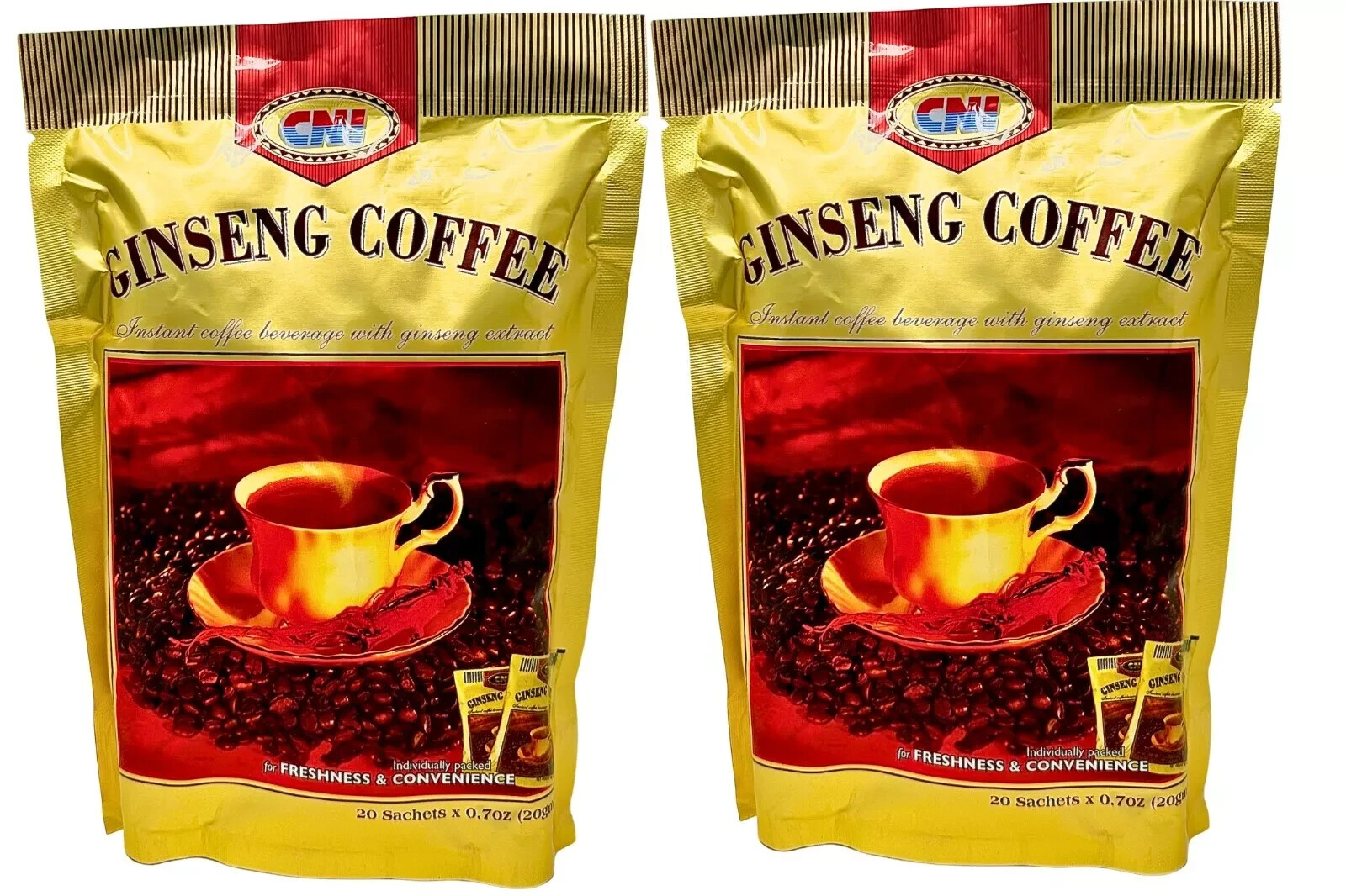 CNI Ginseng Instant Coffee 20 Sachets x 20g ( Pack of 2 )~9/02/2026