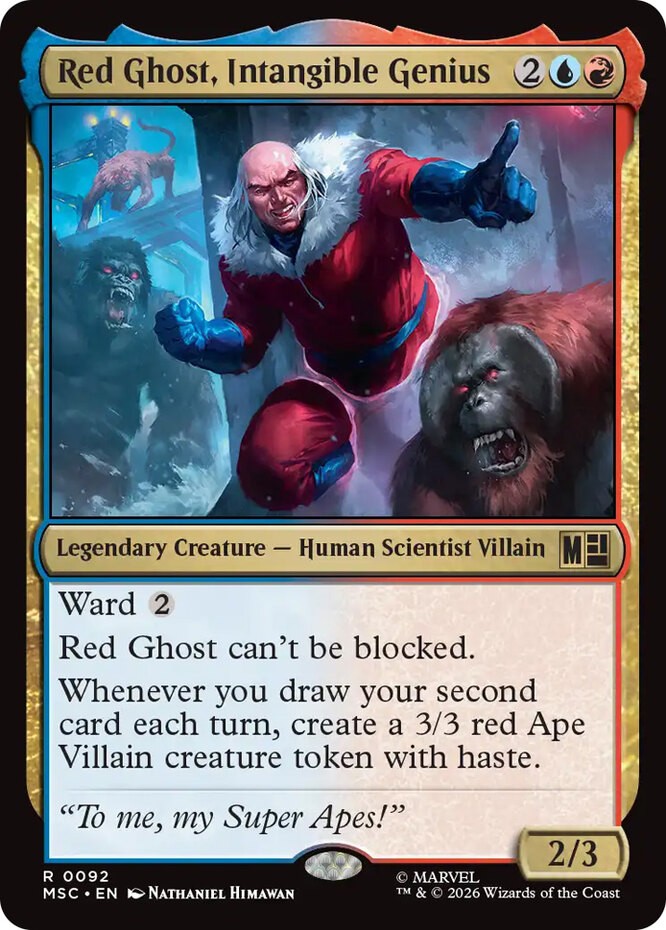 x1 Red Ghost, Intangible Genius R MTG Commander: Marvel Super Heroes M/NM, Engli
