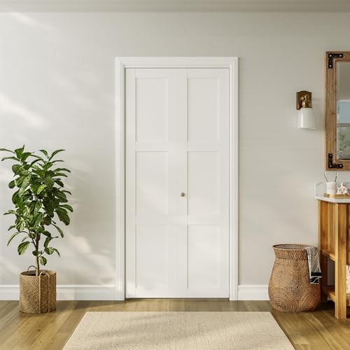 White 2-Panel Folding Closet Doors - 30" x 80" Opening