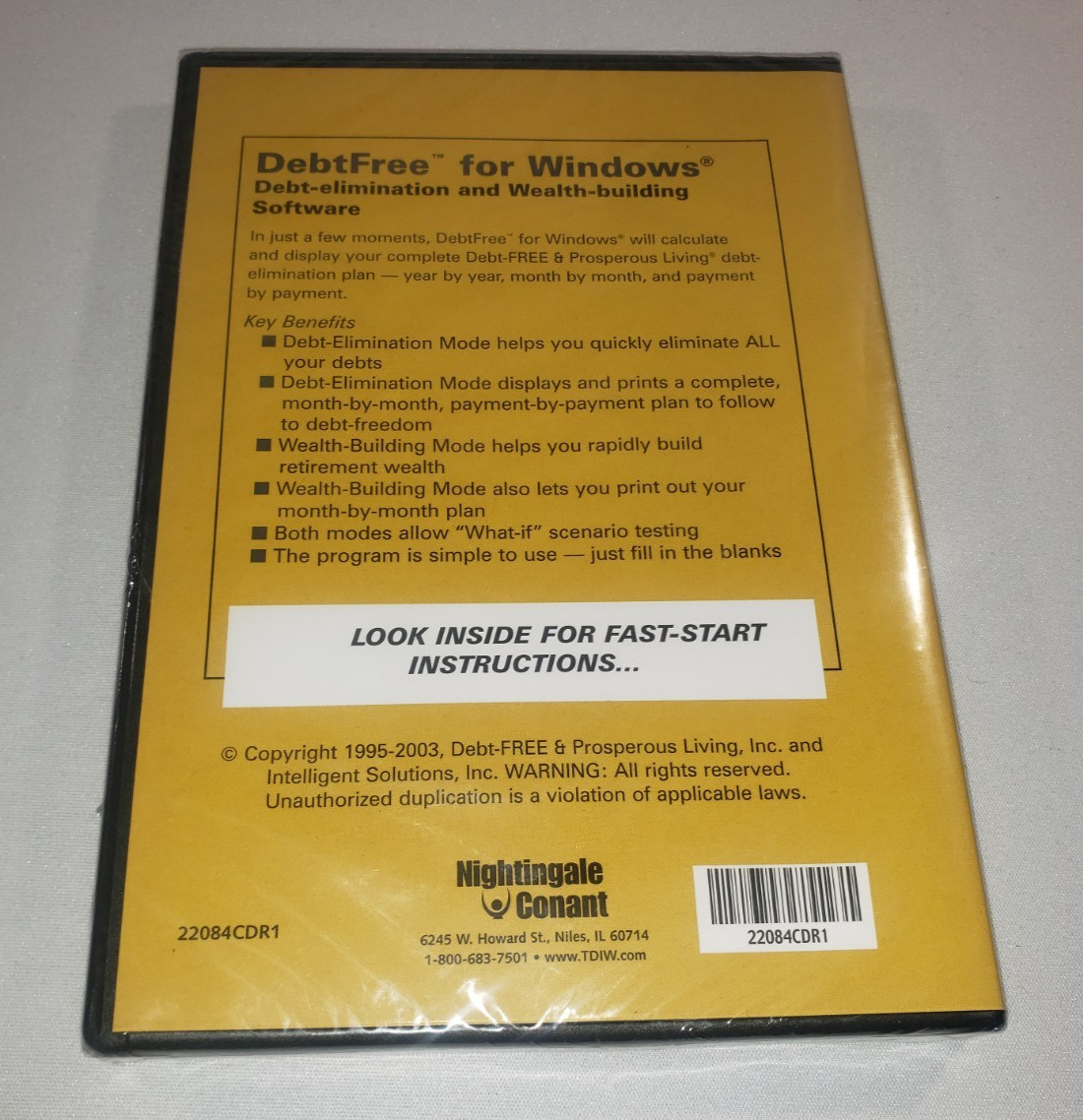 DebtFree For Windows PC CD-Rom Software Debt-Elimination Wealth Building NEW